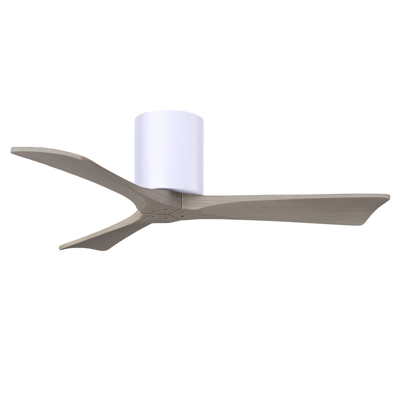Ventilateur de plafond à 3 pales Olivier, Blanc brillant, Ton bois de frêne gris, 42"