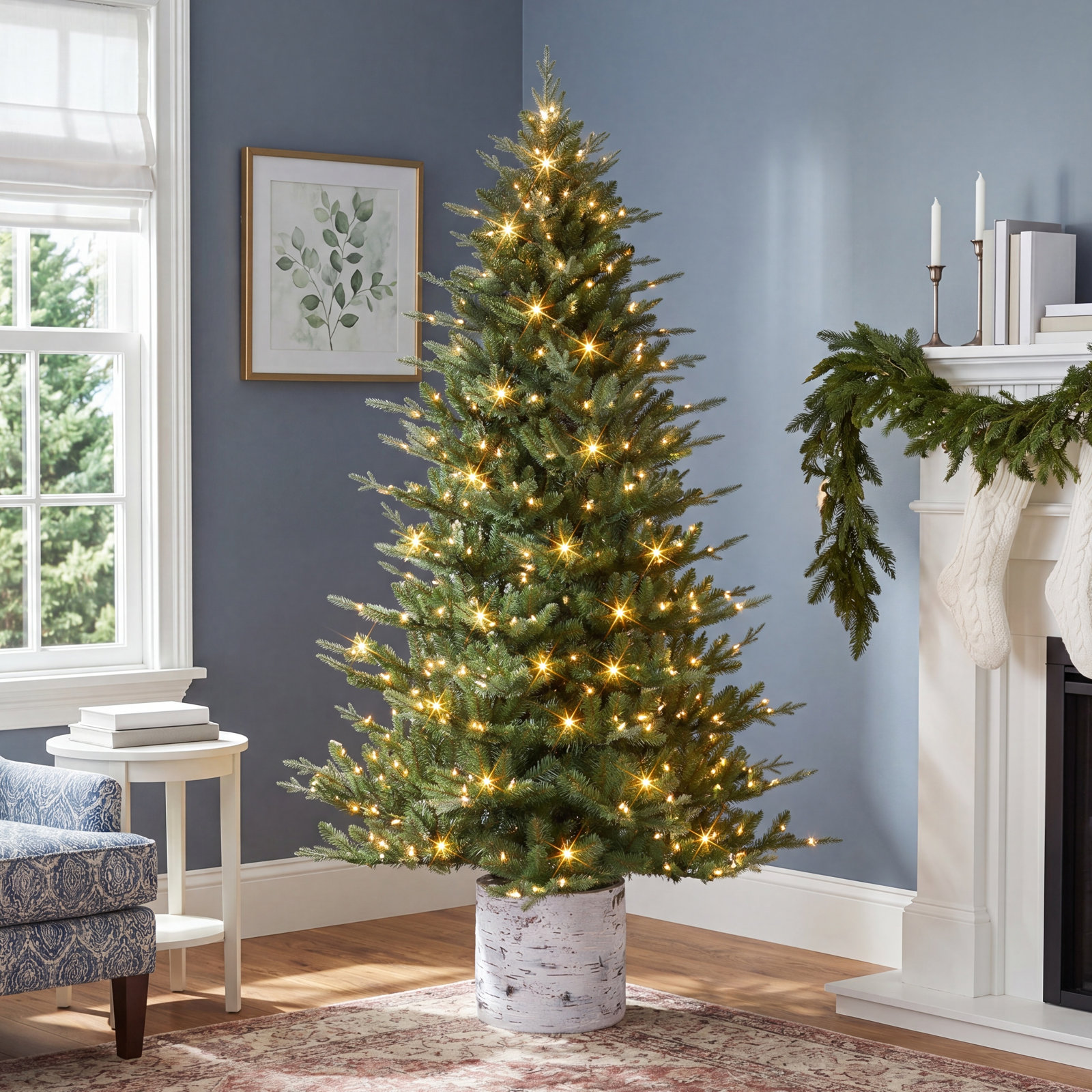 90' Lighted Artificial Pine Christmas Tree