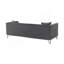 Canapé rembourré en tissu gris 90 po avec pieds en acier inoxydable brossé Wynnora