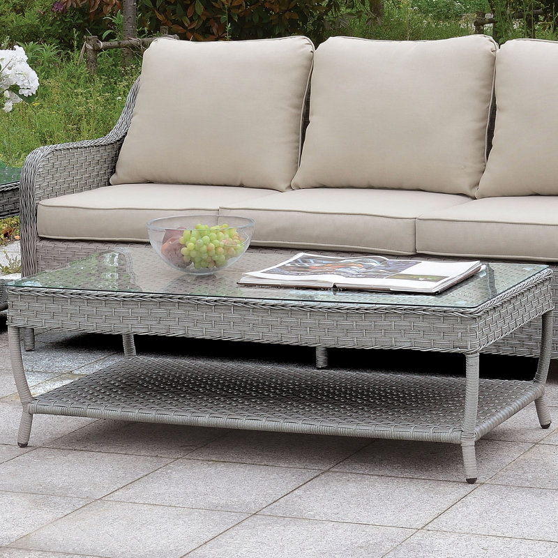 Arriona Rectangular Metal Outdoor Coffee Table , 50'' in. W 24'' in. D