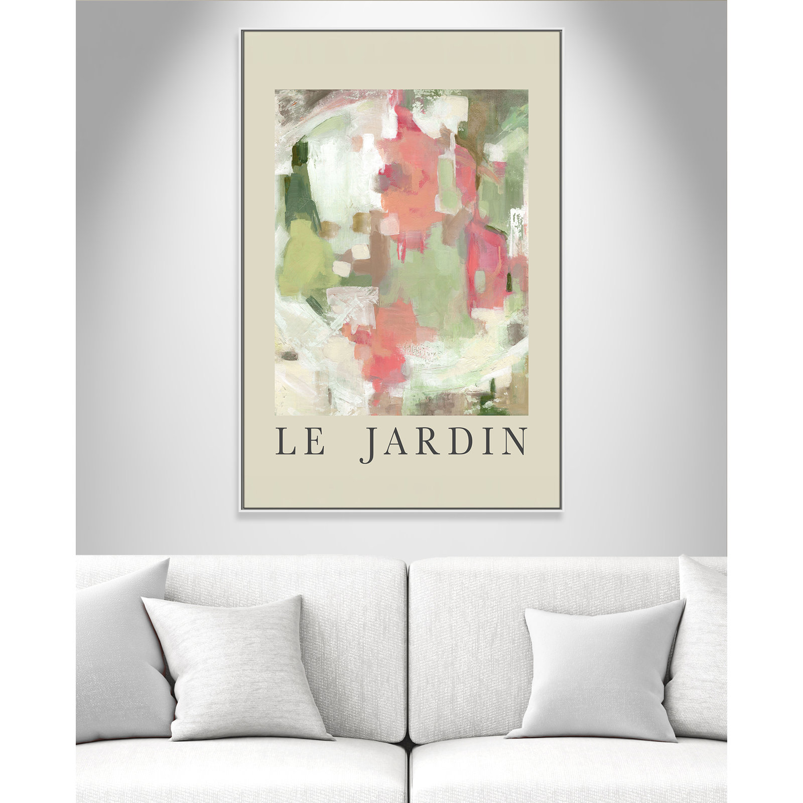 Riya "Le Jardin" Print by Carol Robinson, White Floater Frame, No, 61.5" H x 41.5" W x 2" D