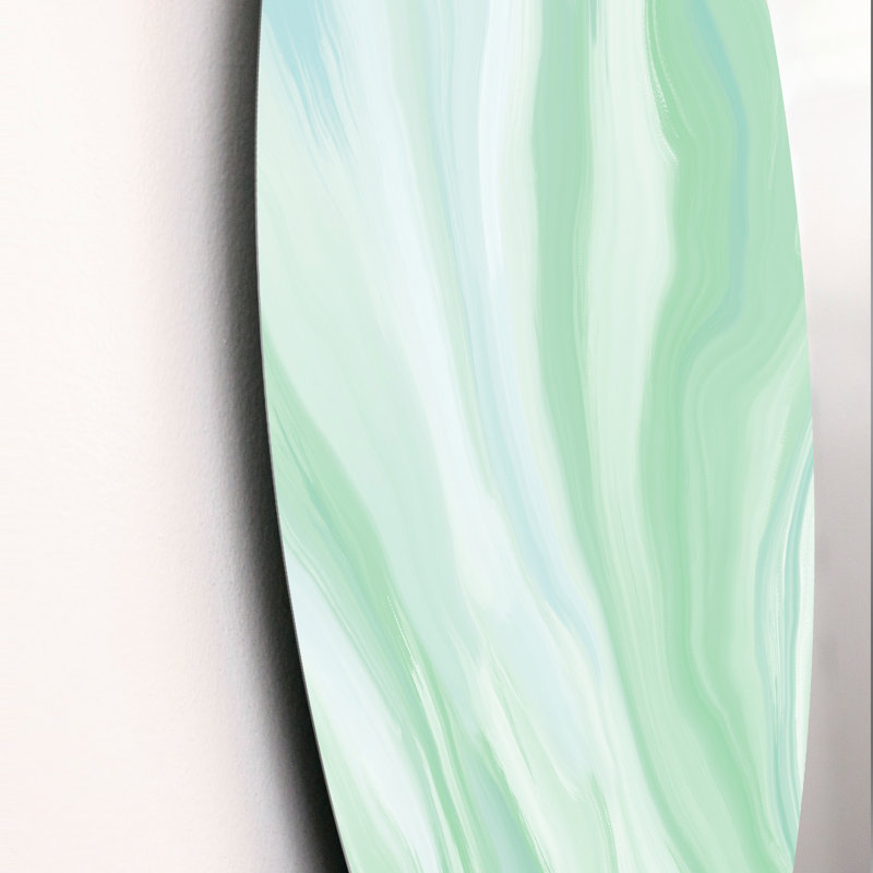 Vert sarcelle, rayures sur onyx - art mural moderne en métal, H 23 po x l 23 po x P 1 po