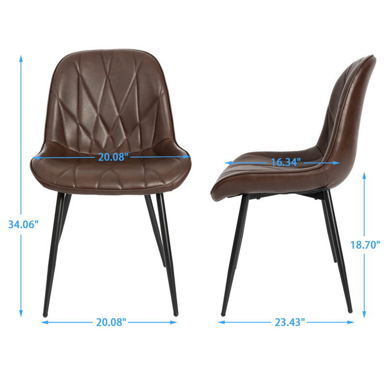 Ensemble de 2 chaises de salle à manger en similicuir George Oliver