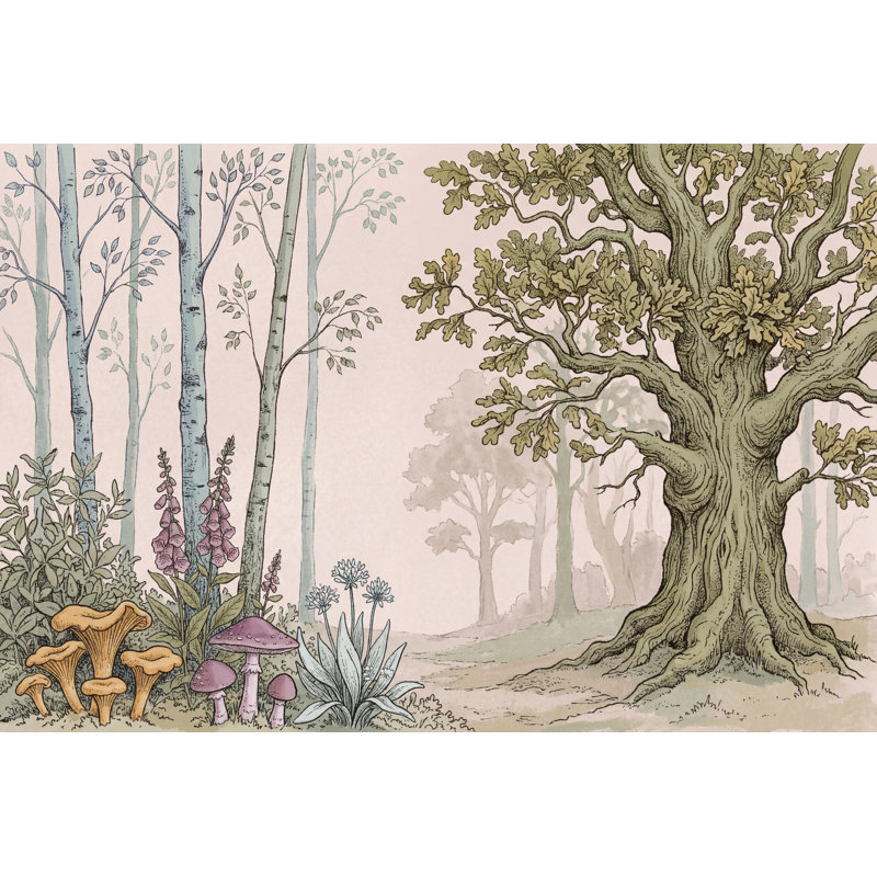 Woodland, 100 po x 96 po, Texturé non collé