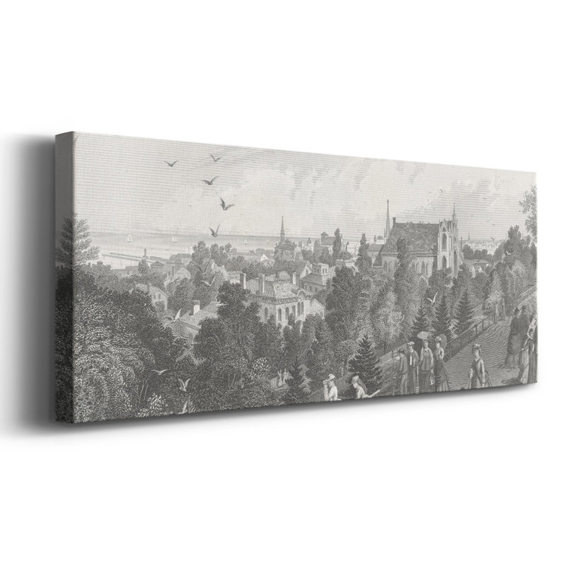 City of Cleveland sur impression sur toile, H 12 po x l 30 po x P 1,5 po