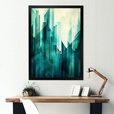 «Skyscrapers Teal Towers High Rise City I», reproduction sur toile