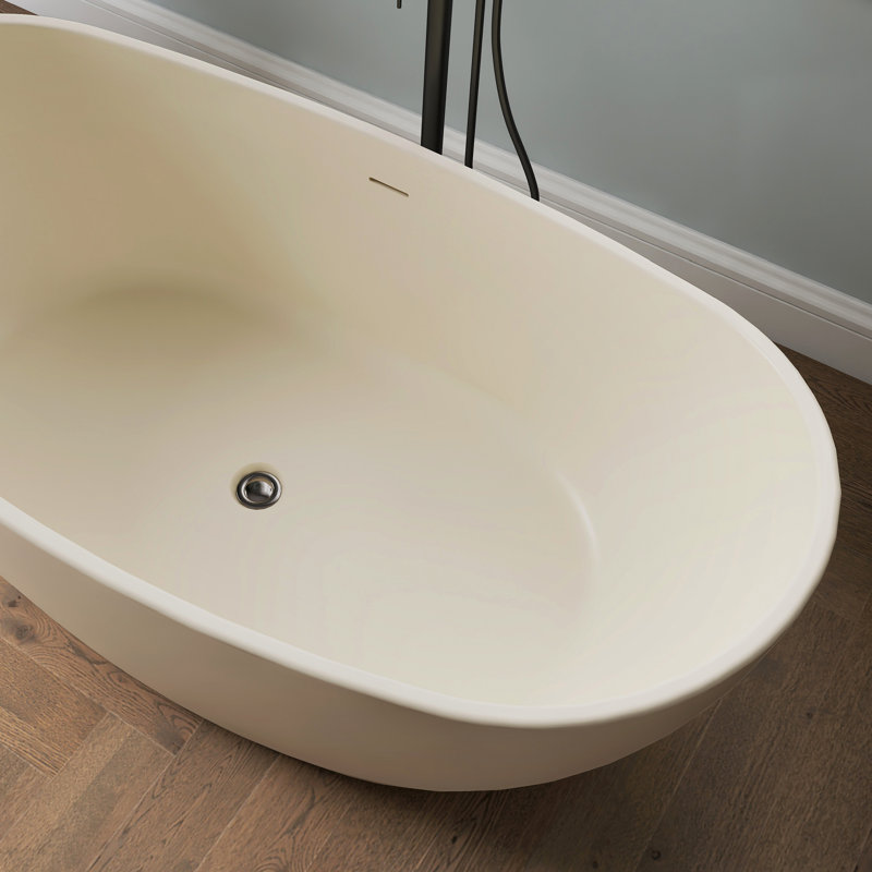 Baignoire de trempage autoportante en acrylique 60 po Tidal, Café au lait