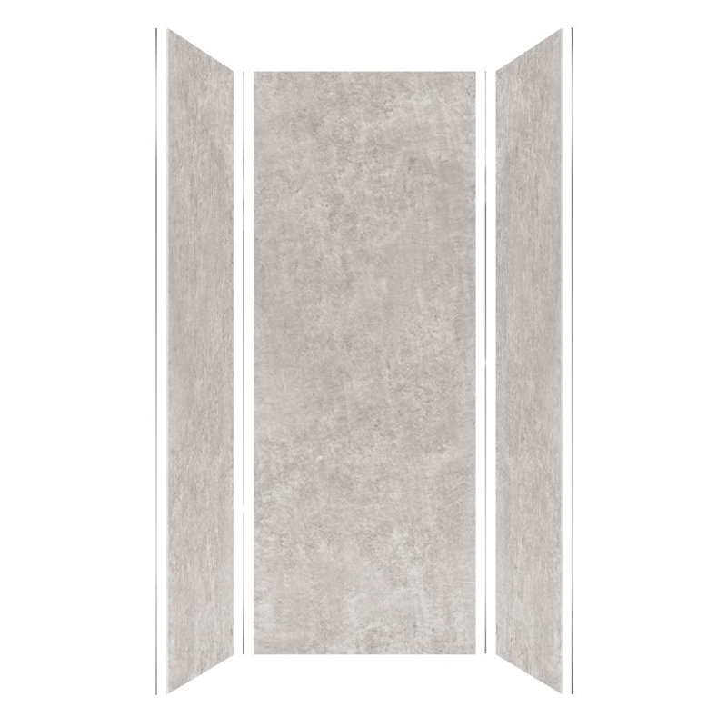Titan Caesar Gray Textured Concrete Shower Wall Kit, 36" x 36" x 96"