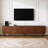 87- Inch Tv Stand For Tvs Up To 90 Inches, Media Console With 4 Cabinets, Solid Wood Legs,vertical Groove Panel , For Living Room, Modern Entertainment Center