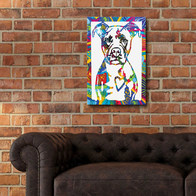 " Heart Pittie " by Dean Russo, 24" H x 16" W x 0.2" D