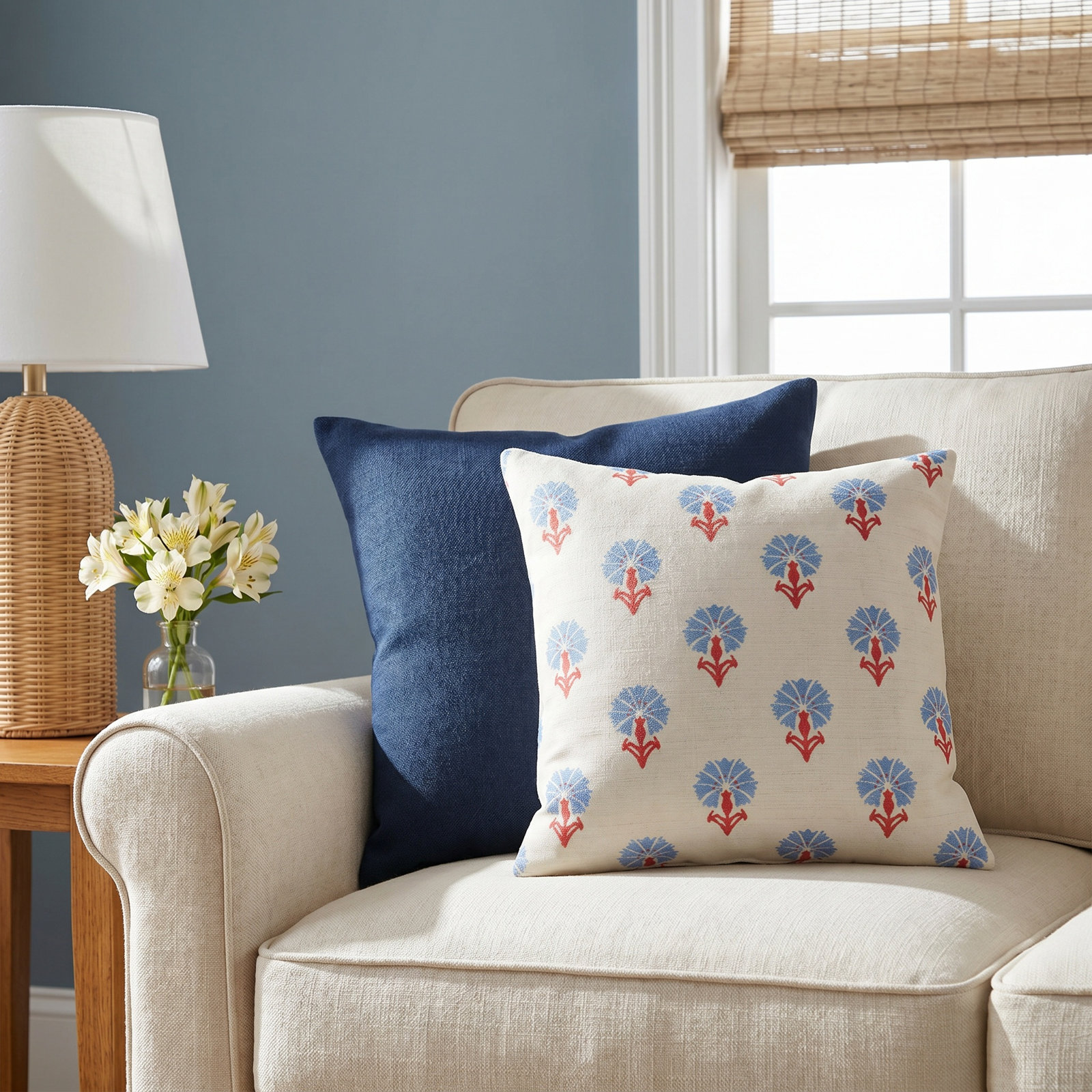 Amala Outdoor/Indoor Throw Pillow, Unwind Rainwashed