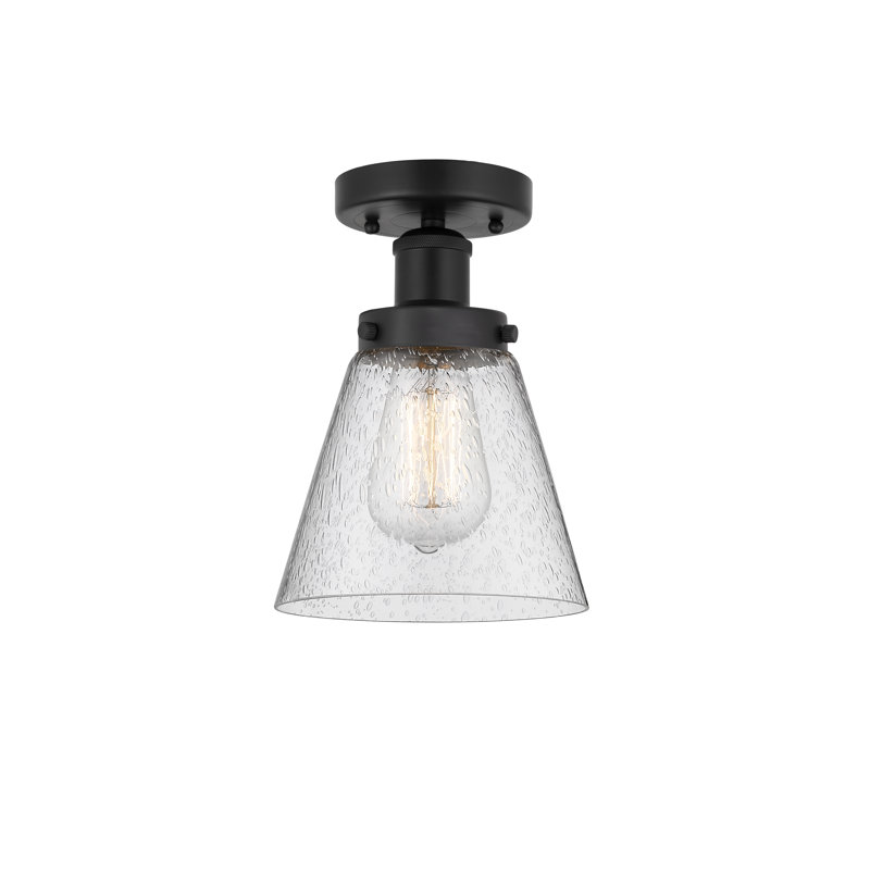 Plafonnier semi-encastré en verre Coplay, Noir mat, Mercurisé
