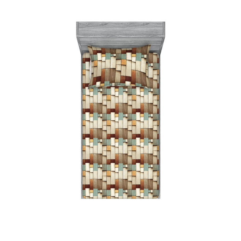 Ensemble de taies décoratives Ambesonne, Ensemble de draps pour lit simple avec 1 taie d'or