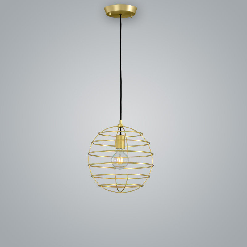 Sphere 1 -Light Single Globe Pendant, Brass, 13.75" H x 13.75" W x 13.75" D