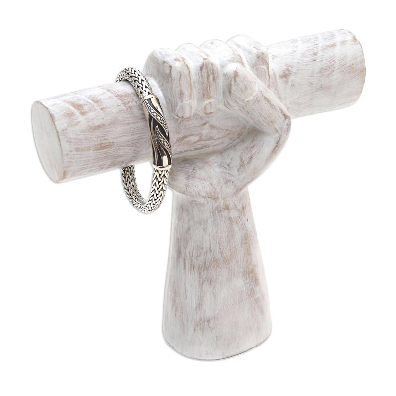 Porte-bijoux en bois Red Barrel Studio® main gagnante en blanc