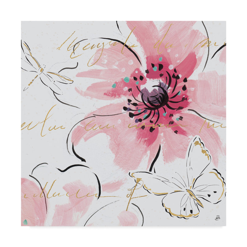 « simply rose iii », reproduction de peinture à l’acrylique sur toile tendue, H 18 po x l 18 po x P 2 po