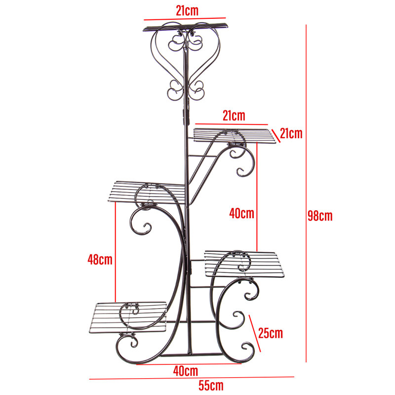 Hershel Metal Weather Resistant Plant Stand, Coffee