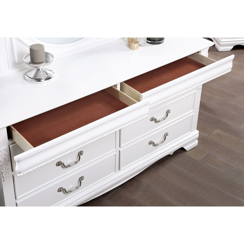 Commode 6 tiroirs l 53,6 po blanche
