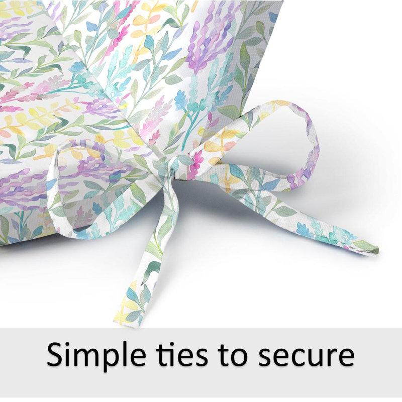 Seat / Back Cushion, Purple/Blue/Yellow/Green Floral