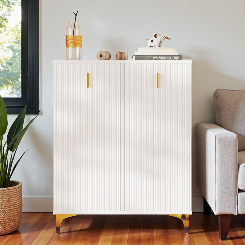 12 Pair Shoe Storage Cabinet, White