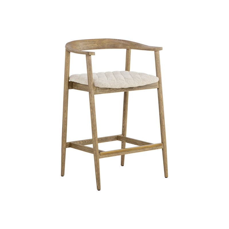 Takenori Upholstered Stool with Solid Wood Frame
