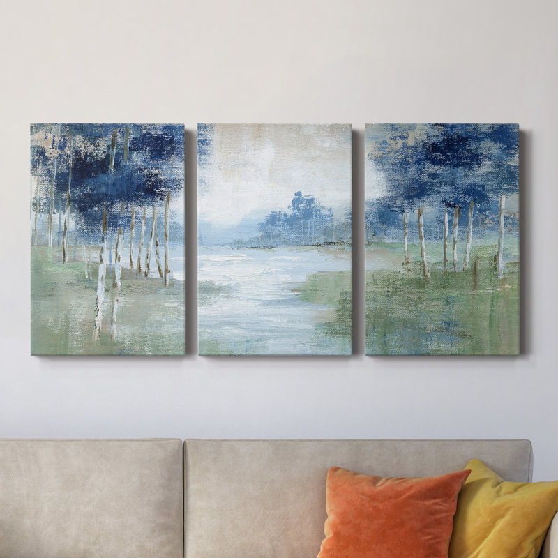 Birch River - Toile tendue avec châssis de qualité supérieure - Prêt à être accroché, H 12 po x l 24 po x P 1,5 po