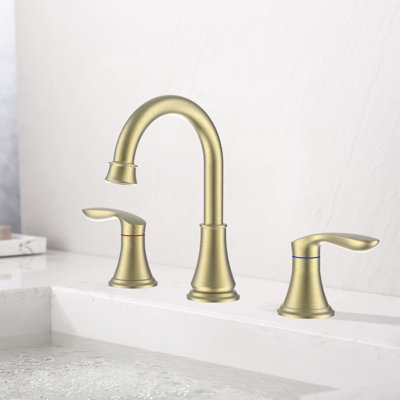Widespread 2-handle Bathroom Faucet with Drain Assembly