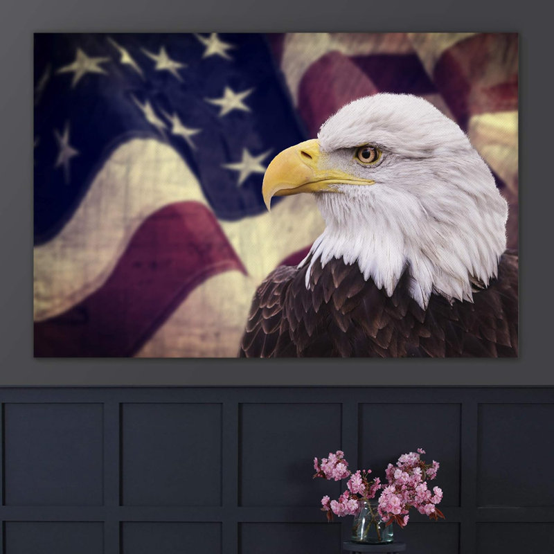 Country Flag " Bald Eagle With The American FlagPatriotic Theme "