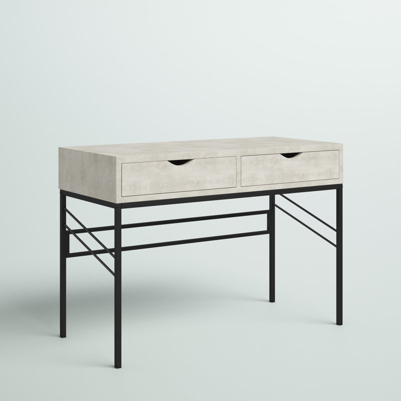 Caudillo Metal Base Writing Desk, Off White