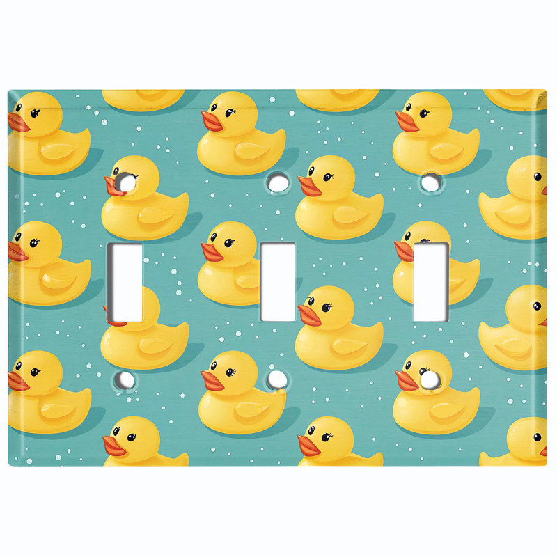 Couvercle de plaque d'interrupteur en métal; Bascule 3 US standard - Canards en caoutchouc, Triple # 3