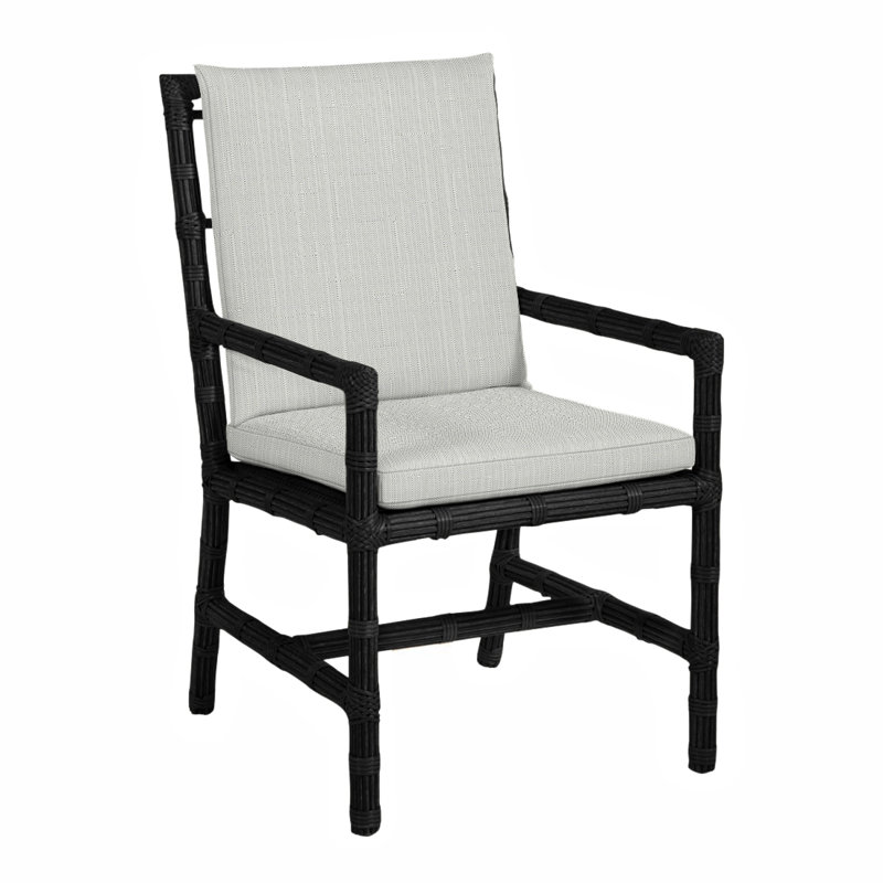 Newport Patio Dining Armchair with Cushions, No Welt, Verona Silver, Onyx