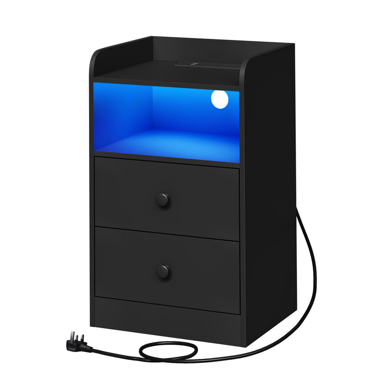 Chemika 40cm W Manufactured Wood Bedside Table