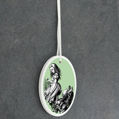 Alice Animals Alice In Wonderland Circle Shaped Ceramic Ornament Bauble