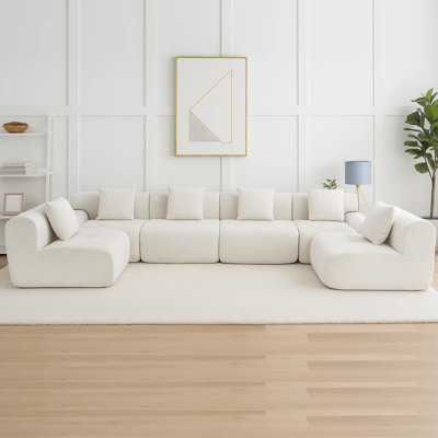Canapé modulaire en forme de U de 157 po Fine-Wale