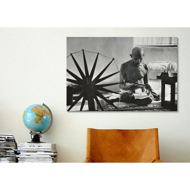 Mahatma Gandhi - Graphic Art, 26" H x 40" W x 1.5" D, No Mat, Wrapped Canvas