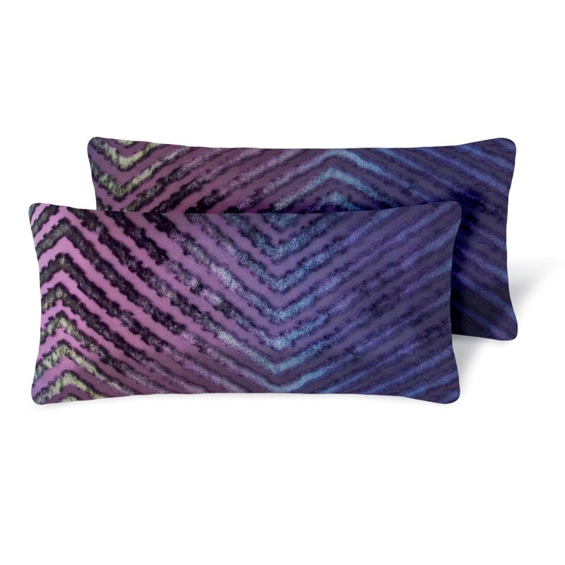  Rectangular Velvet Pillow Cover & Insert, Peacock