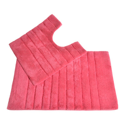 Mullane Ribbed Bathroom Mats Two Piece Set