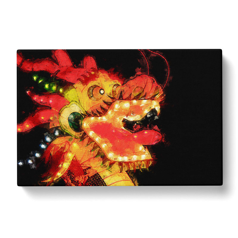 Chinese Dragon - Wrapped Canvas Painting, 40cm H x 60cm W x 3cm D