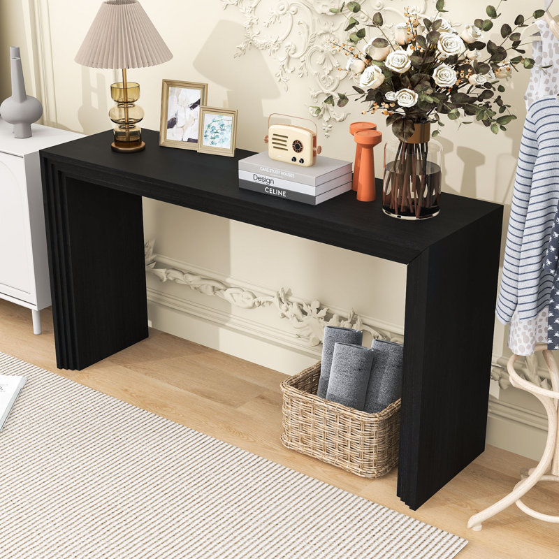 Table d'appoint Elegant Striped - Meubles décoratifs durables et faciles à assembler, Noir