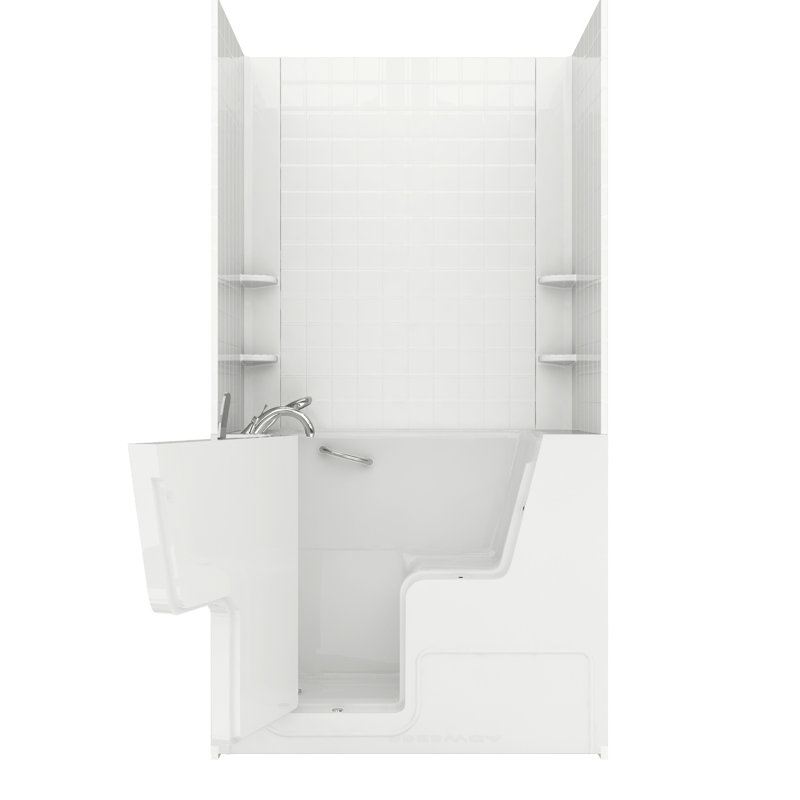 Mohave 53'' x 29'' Whirlpool Fiberglass Bathtub with Faucet, Left