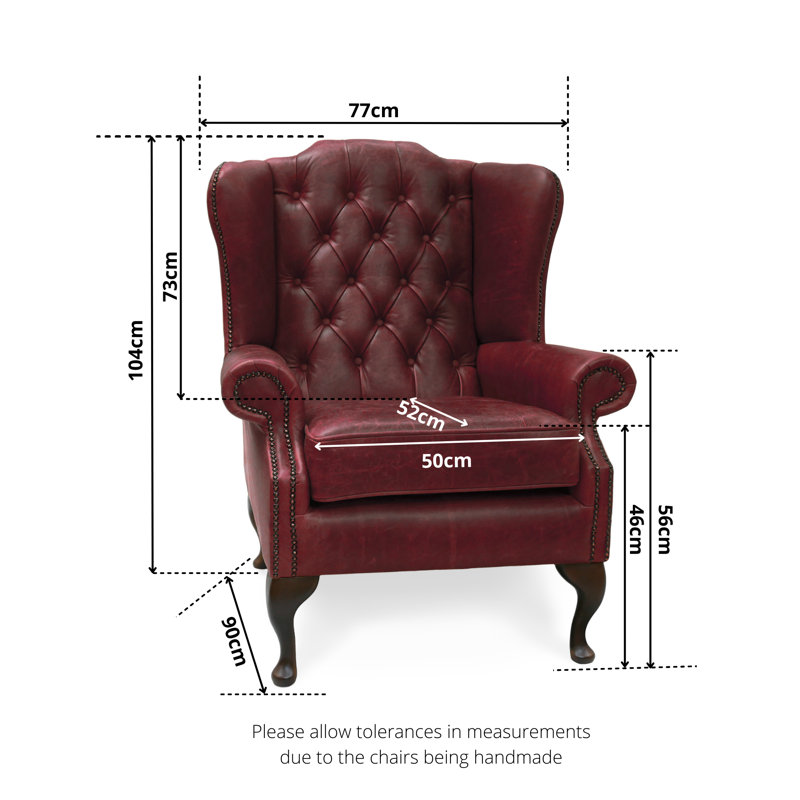 Tempe Upholstered Wingback Chair with Footstool, Red