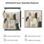 Très grand imprimé mural d'art en tissu - Motif d'arche géométrique avec panneaux or et sauge pour le salon ou la chambre à coucher - «Assemblage requis du cadre (cadre non fini)»-129758854