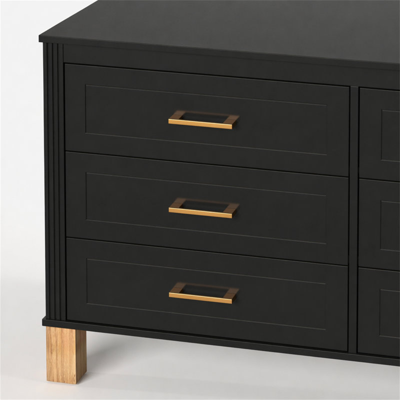 Commode double 6 tiroirs, Black