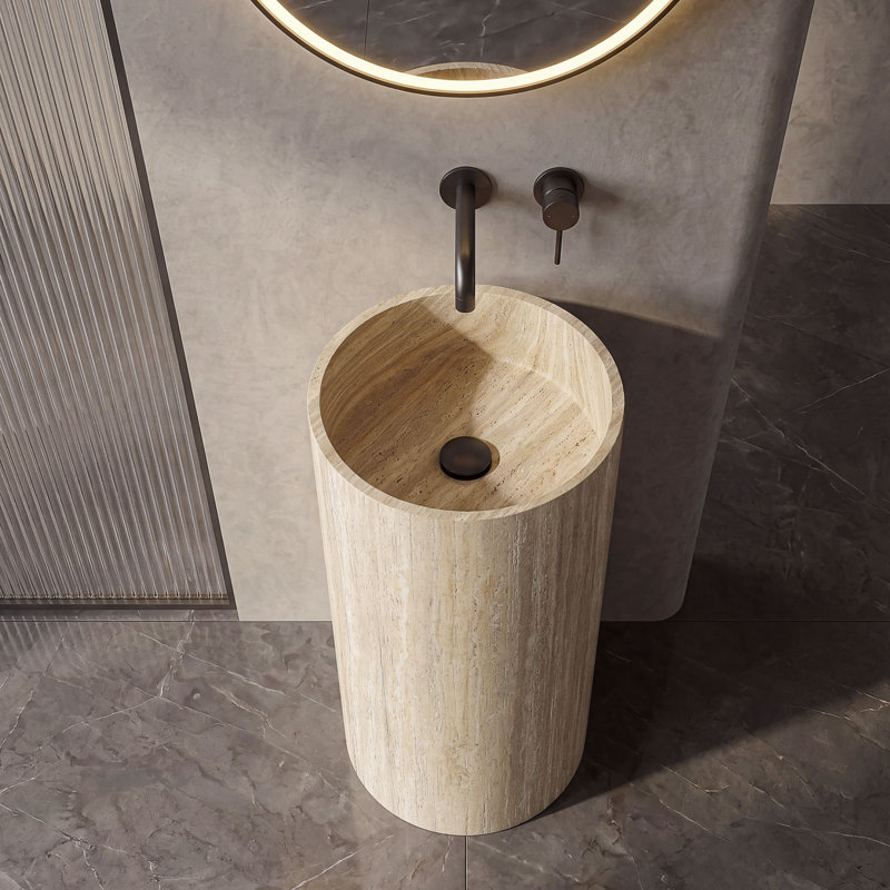 Lavabo de salle de bain sur pied 34 po, Gray