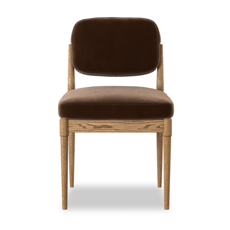 ESTHER Upholstered Dining Chair, Warm Oak, Surrey Mink