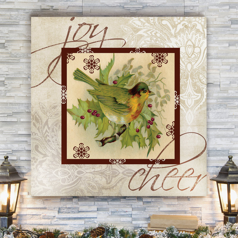 « christmas oiseau », impression sur toile tendue, H 40 po x l 40 po x P 1 po