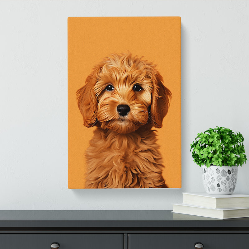 Cockapoo Minimalism No.2 - Wrapped Canvas Print, 50cm H x 35cm W x 3cm D