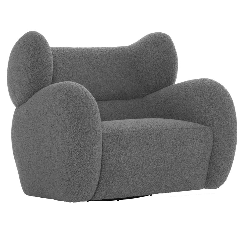 Pablo Upholstered Swivel Armchair, Dark Grey Chenille 5533-011