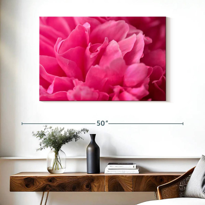 Pivoine rose brillante, H 26 po x l 39 po