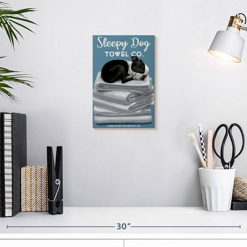 Brampt Sleepy Dog, 12" H x 8" W